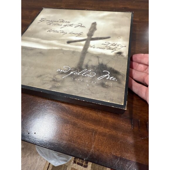 Dicksons Christian Wall Hanging Beige Tones with Cross and Like 9:23 - Picture 3 of 5